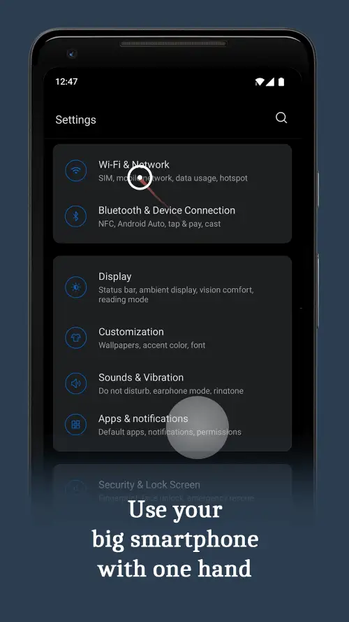Quick Cursor: One-Handed mode