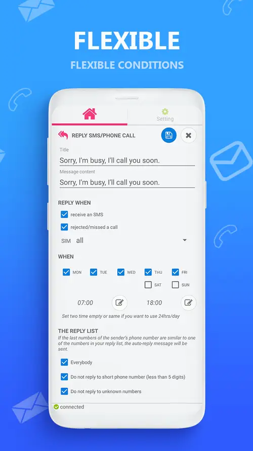 AUTO MESSAGE send & reply SMS