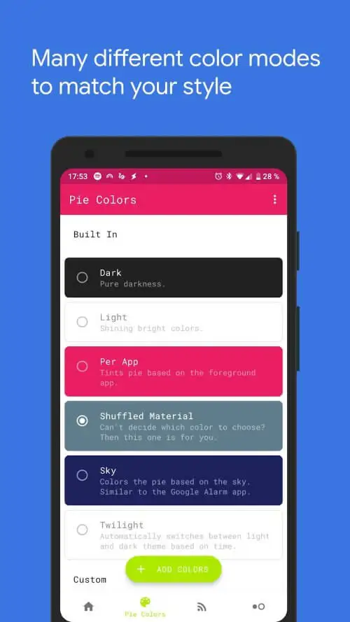 Pie Controls Gestures