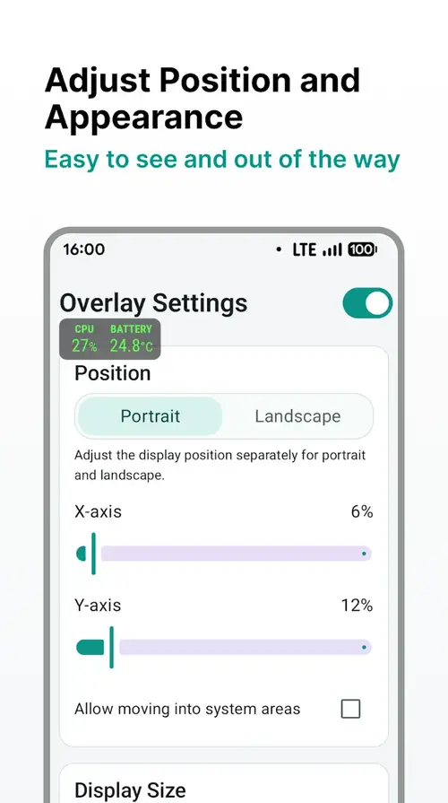 Overlay Monitor CPU/Battery screenshot 4