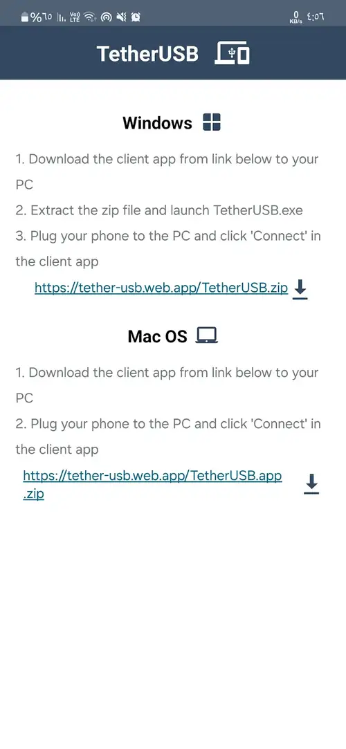 TetherUSB screenshot 1