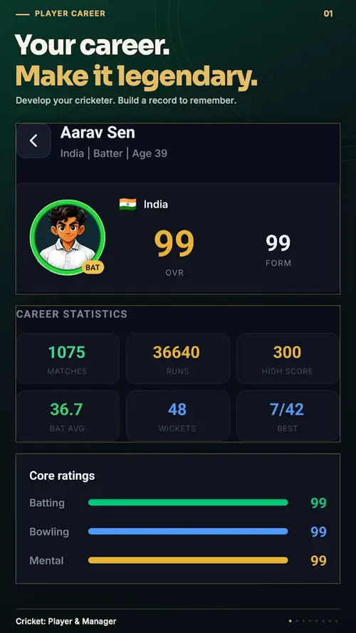 Cricket: Player & Manager screenshot 3
