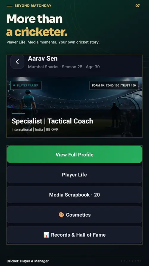 Cricket: Player & Manager screenshot 5